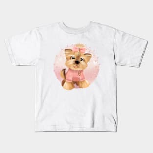 Little baby York, puppy girl York, dogs lover t-shirt, puppy Yorkshire terrier Kids T-Shirt